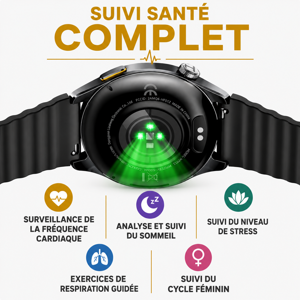 Montre connectée sport PulseX 4S® - Unisexe - Votre coach sportif au poignet