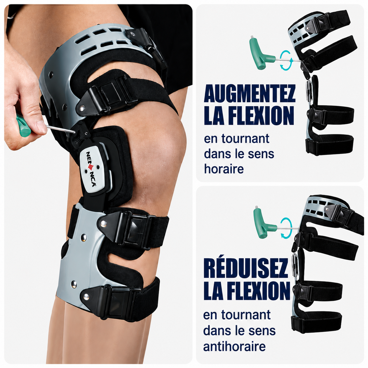 Genouillère rotulienne et ligamentaire Neenca® - Orthèse arthrose & douleurs du genou