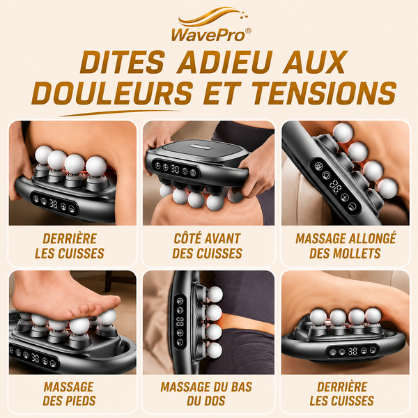 Pistolet/appareil de massage WavePro® musculaire à 16 têtes - 3 modes & 30 vitesses