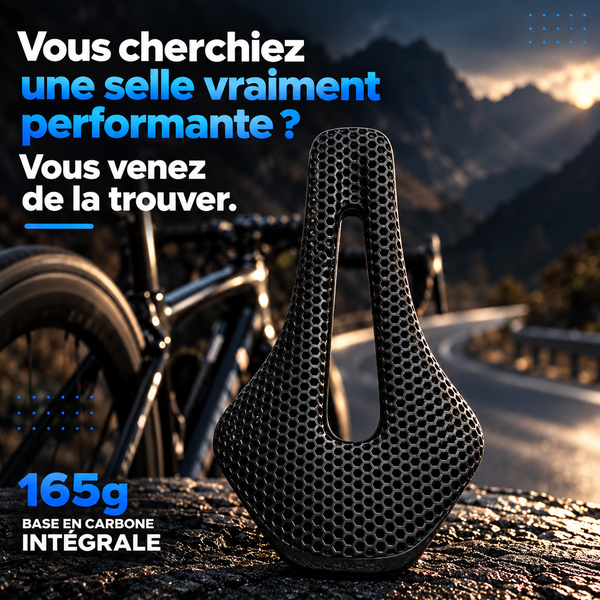 Selle vélo en carbone AeroVertex® - Ultralégère, imprimée en 3D -Confort et maintien ciblé