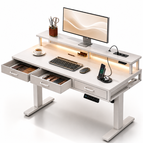 Bureau assis debout électrique DeskPro® - NOUVEAUTÉ 2026 | Productivité, Confort & Élégance