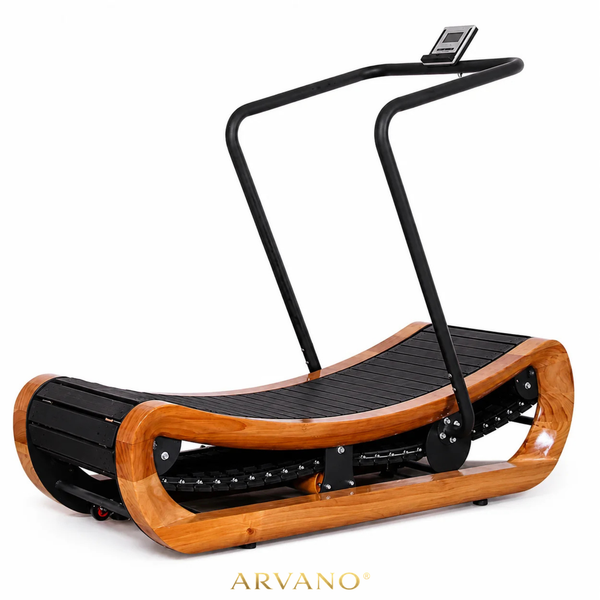 Tapis de course incurvé ARVANO Pro® en merisier – Sans moteur, haute performance