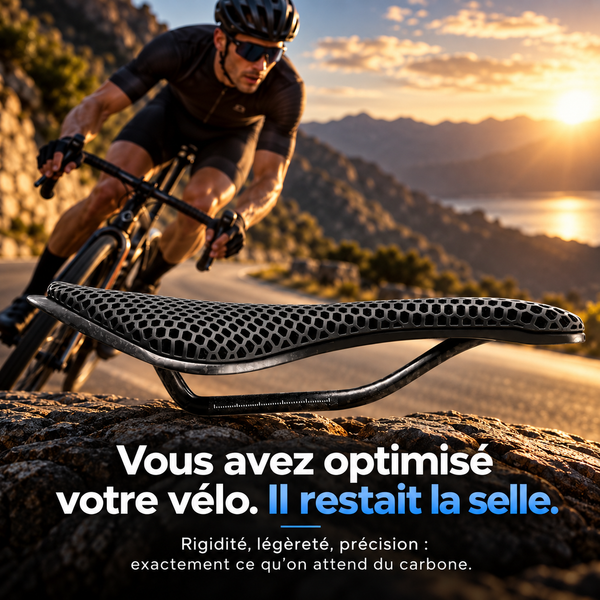 Selle vélo en carbone AeroVertex® - Ultralégère, imprimée en 3D -Confort et maintien ciblé