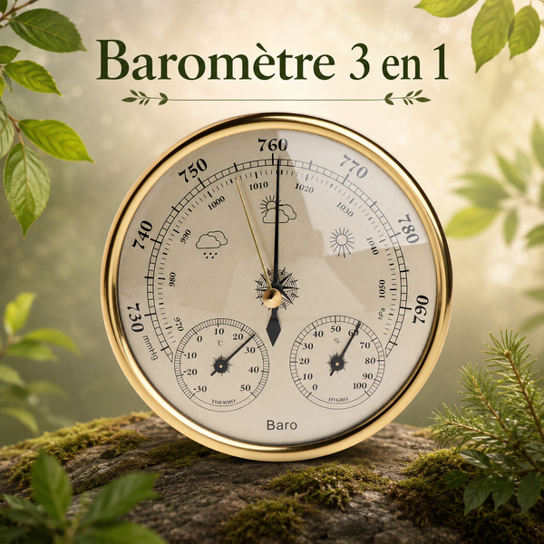 Baromètre 3-en-1 BaroPlus® Thermomètre & Hygromètre - Analyse climatique précise